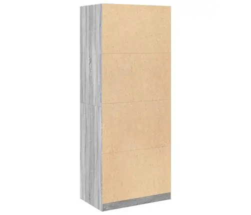 Drēbju Plaukts, Pelēka Ozola, 80X50X200 Cm, Inženierijas Koks Vidaxl