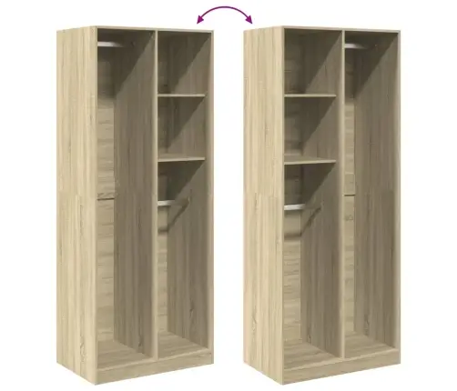 Skapis, 80X50X200 Cm, Ozolkoka Krāsā, Inženierijas Koks Vidaxl