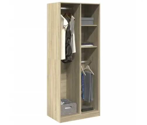 Skapis, 80X50X200 Cm, Ozolkoka Krāsā, Inženierijas Koks Vidaxl