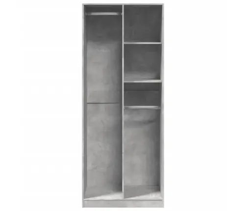 Skapis, 80X50X200 Cm, Betona Pelēks, Inženierijas Koks Vidaxl