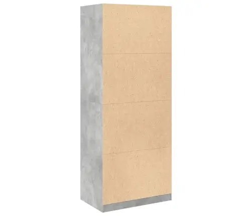 Skapis, 80X50X200 Cm, Betona Pelēks, Inženierijas Koks Vidaxl