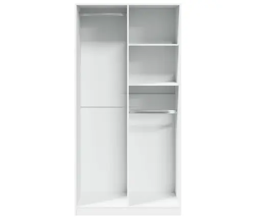 Skapis, Balts, 100X50X200 Cm, Skaidu Plāksne Vidaxl