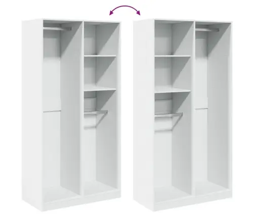 Skapis, Balts, 100X50X200 Cm, Skaidu Plāksne Vidaxl