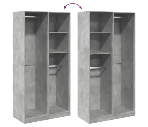 Drabužių Spinta, Betono Pilkos Spalvos, 100X50X200cm Mdp