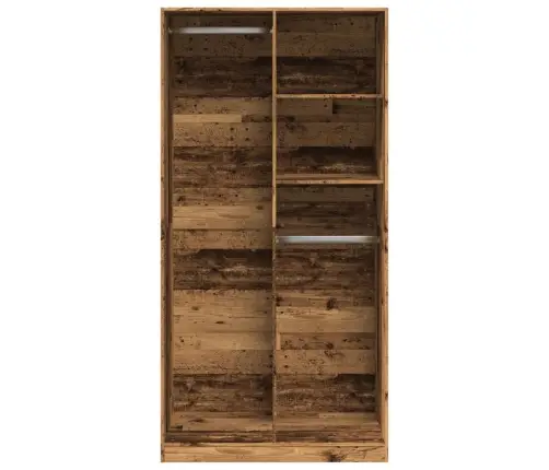 Skapis, 100X50X200 Cm, Veca Koka Krāsā, Inženierijas Koks Vidaxl