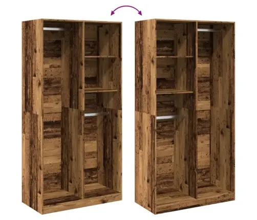 Skapis, 100X50X200 Cm, Veca Koka Krāsā, Inženierijas Koks Vidaxl