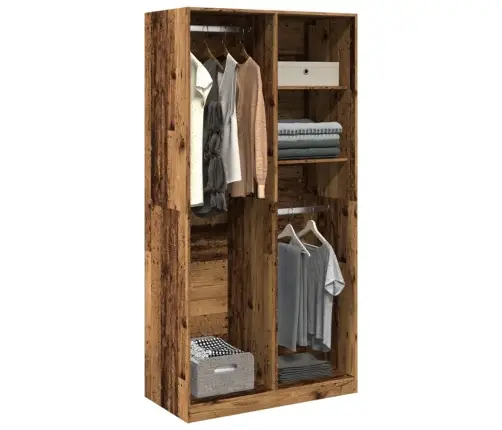 Skapis, 100X50X200 Cm, Veca Koka Krāsā, Inženierijas Koks Vidaxl