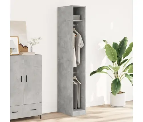 Drēbju Skapis, Betona Pelēks, 30X50X200 Cm, Inženierijas Koks Vidaxl