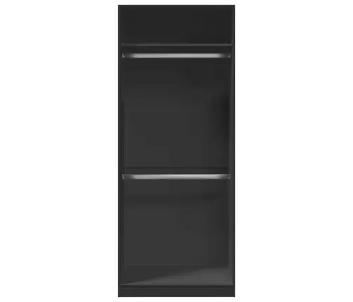 Skapis, 80X50X200 Cm, Melns, Inženierijas Koks Vidaxl