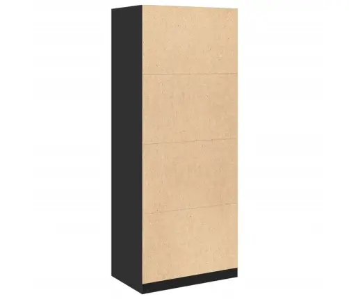 Skapis, 80X50X200 Cm, Melns, Inženierijas Koks Vidaxl