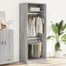 Riidekapp, Hall Sonoma Tamm, 80X50X200 cm Tehispuit