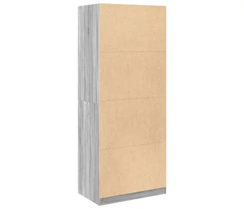 Riidekapp, Hall Sonoma Tamm, 80X50X200 cm Tehispuit