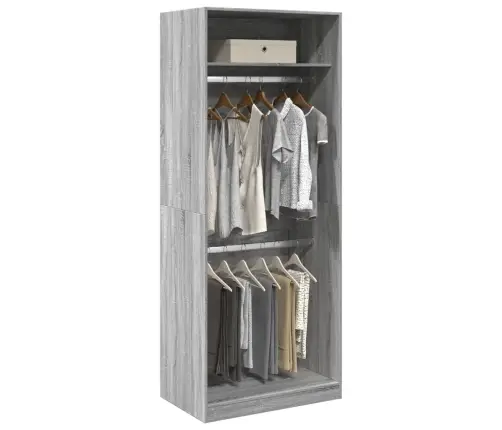 Riidekapp, Hall Sonoma Tamm, 80X50X200 cm Tehispuit