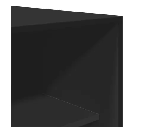 Skapis, Melns, 100X50X200 Cm, Skaidu Plāksne Vidaxl