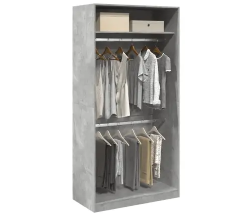 Skapis, Betona Pelēks, 100X50X200 Cm, Skaidu Plāksne Vidaxl