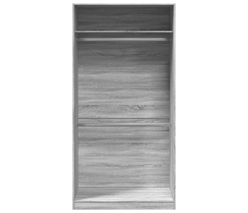 Drēbju Plaukts, Pelēka Ozola, 100X50X200 Cm, Inženierijas Koks Vidaxl