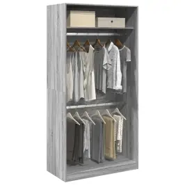 Riidekapp, Hall Sonoma Tamm, 100 X 50 X 200 cm Tehispuit