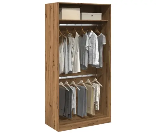 Drēbju Skapis, Koka Krāsa, 100X50X200 Cm, Inženierijas Koks Vidaxl