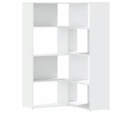 Kampinė Spinta, 4 Aukštų, Baltos, 85X85X140cm Mediena