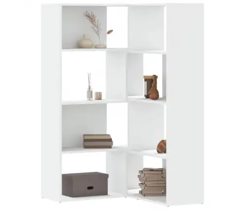 Kampinė Spinta, 4 Aukštų, Baltos, 85X85X140cm Mediena