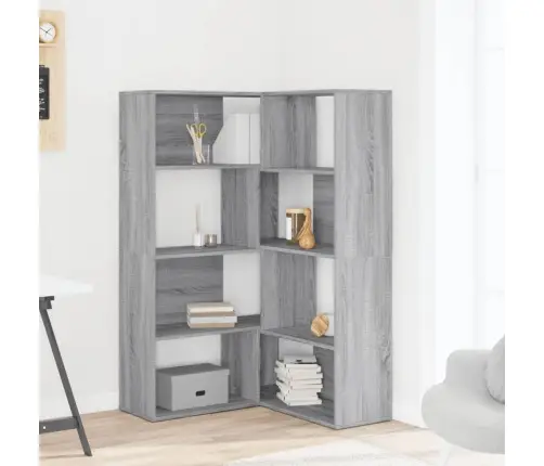 4-Līmeņu Grāmatu Plaukts, Pelēks,85X85X140Cm, Inženierijas Koks Vidaxl