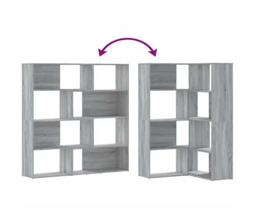 4-Līmeņu Grāmatu Plaukts, Pelēks,85X85X140Cm, Inženierijas Koks Vidaxl