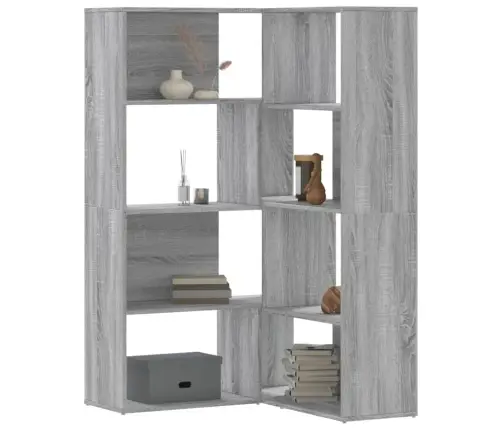 4-Līmeņu Grāmatu Plaukts, Pelēks,85X85X140Cm, Inženierijas Koks Vidaxl