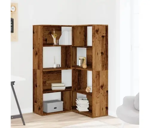 Kampinė Spinta, 4 Aukštų, Medienos, 85X85X140cm Mediena