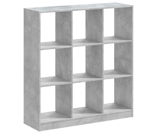 Grāmatplaukts, Betona Pelēks, 102X32X108 Cm, Inženierijas Koks Vidaxl