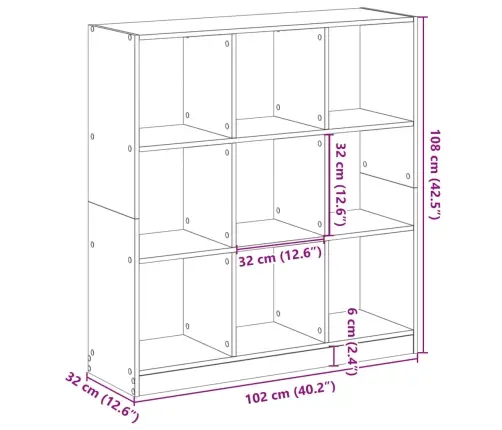 Grāmatplaukts, Brūna Koka, 102X32X108 Cm, Inženierijas Koks Vidaxl