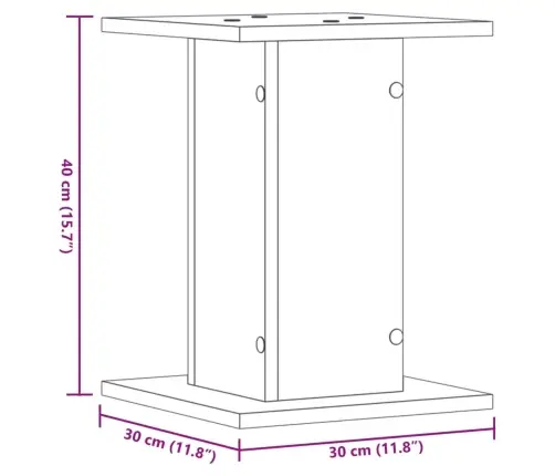Augu Statīvi, 2 Gab., Veca Koka Krāsā, 30X30X40 Cm, Koks Vidaxl