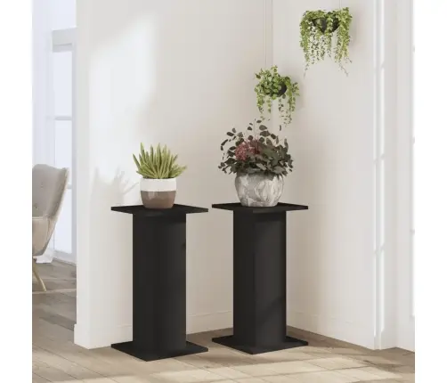Augu Statīvi, 2 Gab., Melni, 30X30X60 Cm, Inženierijas Koks Vidaxl