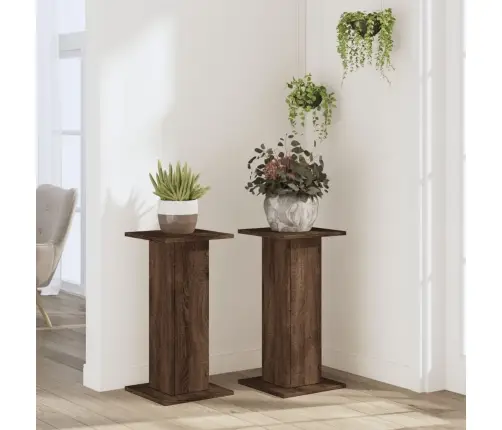 Augu Statīvi, 2 Gab., Brūna Ozola, 30X30X60 Cm, Koks Vidaxl Augu Statīvi, 2 Gab., Brūna Ozola, 30X30X60 Cm, Koks Vidaxl