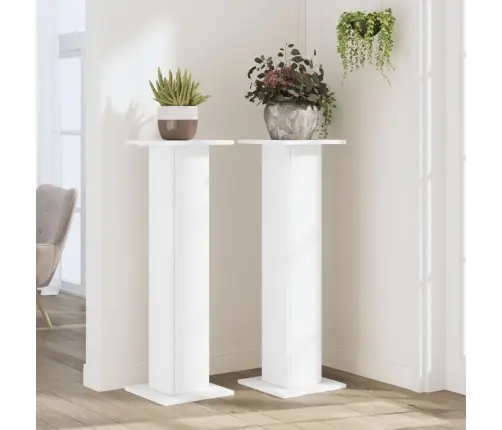 Augu Statīvi, 2 Gab., Balti, 30X30X95 Cm, Inženierijas Koks Vidaxl