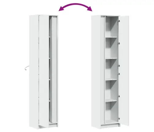 Augstais Skapītis Ar Led, Balts, 41,5X32,5X200 Cm Vidaxl
