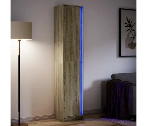 Augstais Skapītis Ar Led, Ozolkoka Krāsa, 41,5X32,5X200 Cm Vidaxl