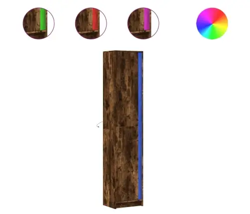 Augstais Skapītis Ar Led, Ozolkoka Krāsa, 41,5X32,5X200 Cm Vidaxl