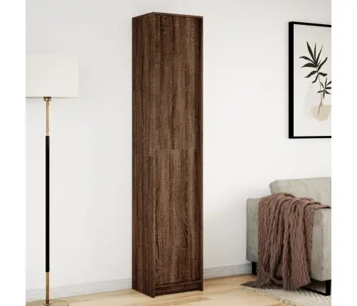 Augstais Skapītis Ar Led, Brūna Koka Krāsa, 41,5X32,5X200 Cm Vidaxl