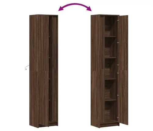 Augstais Skapītis Ar Led, Brūna Koka Krāsa, 41,5X32,5X200 Cm Vidaxl