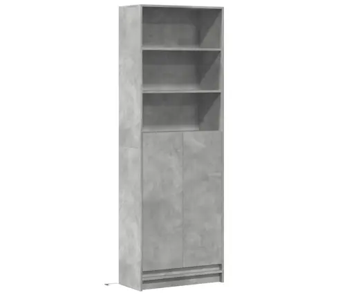 Augstais Skapītis Ar Led, Betona Pelēks, 69X32,5X200 Cm Vidaxl