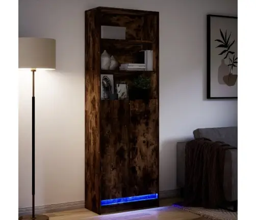 Augstais Skapītis Ar Led, Ozolkoka Krāsa, 69X32,5X200 Cm Vidaxl