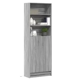 Augstais Skapītis Ar Led, Pelēka Ozola, 69X32,5X200 Cm Vidaxl