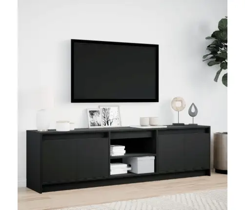Telerikapp Led-Tuledega, Must, 180X34X50 cm Tehispuit