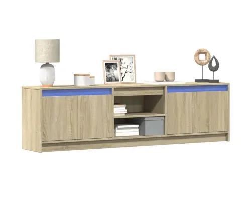 Televizoriaus Spintelė Su Led, Ąžuolo, 180X34X50cm Mediena