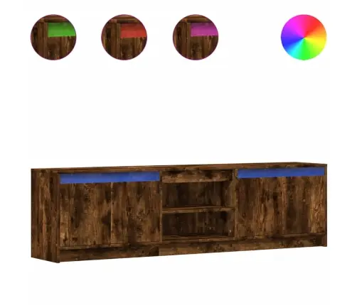 Tv Skapītis Ar Led, Koka Krāsa, 180X34X50 Cm, Inženierijas Koks Vidaxl