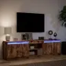 Tv Skapītis Ar Led, Koka Krāsa, 180X34X50 Cm, Inženierijas Koks Vidaxl