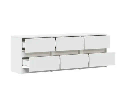 Tv Skapītis Ar Led, Balts, 140X34X50 Cm, Inženierijas Koks Vidaxl