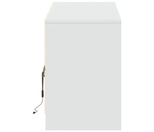 Tv Skapītis Ar Led, Balts, 140X34X50 Cm, Inženierijas Koks Vidaxl