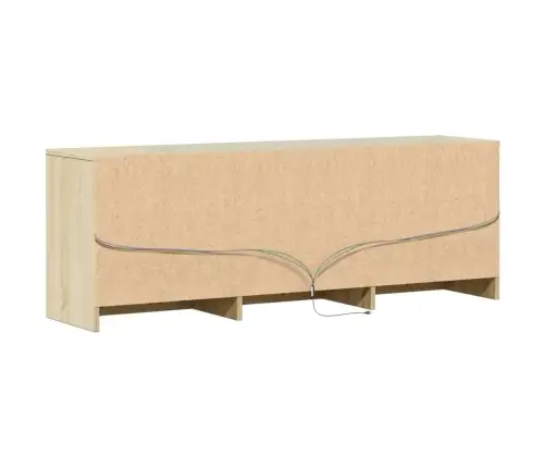 Tv Skapītis Ar Led, Koka Krāsa, 140X34X50 Cm, Inženierijas Koks Vidaxl