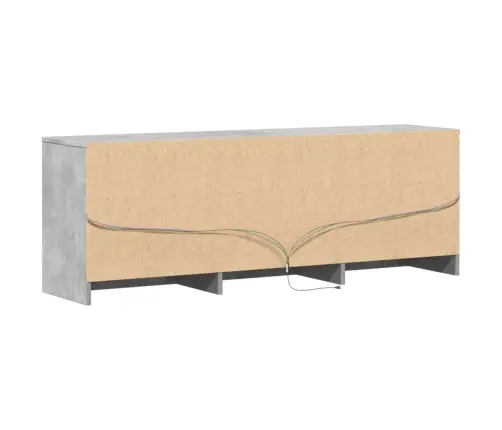 Tv Skapītis Ar Led, Pelēks, 140X34X50 Cm, Inženierijas Koks Vidaxl